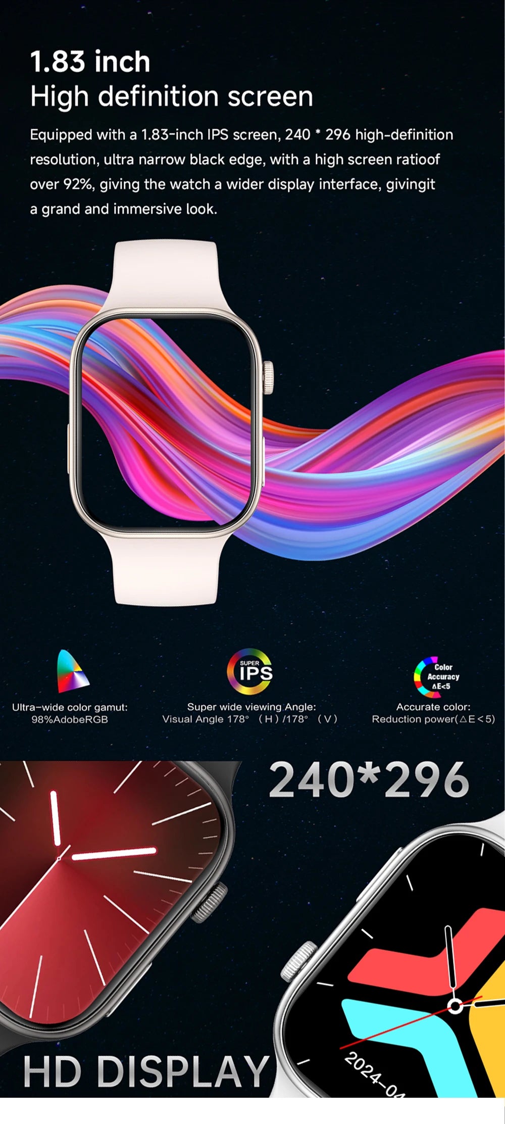 NEW Smartwatch 1.83"HD Screen Sleep&Health Monitoring Bluetooth Call Multi-Sport Modes Fashion Smart Watches for Women Men Gift