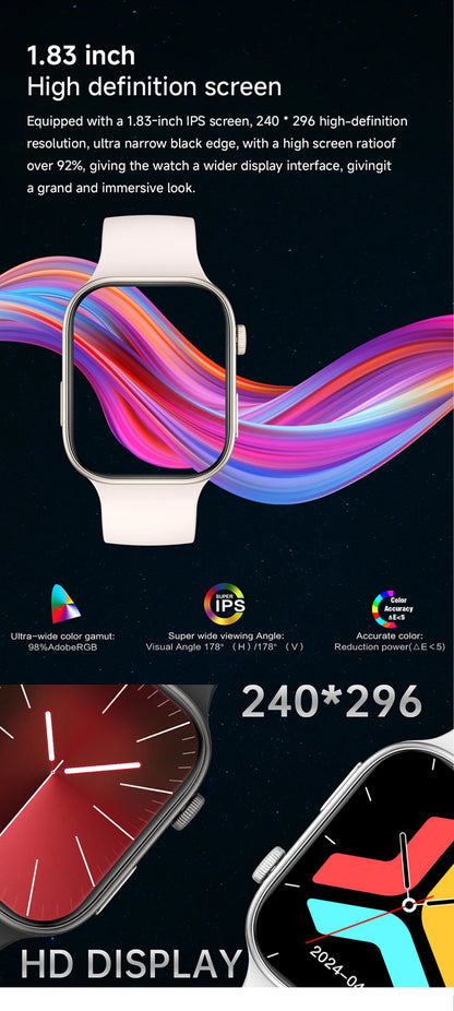 NEW Smartwatch 1.83"HD Screen Sleep&Health Monitoring Bluetooth Call Multi-Sport Modes Fashion Smart Watches for Women Men Gift