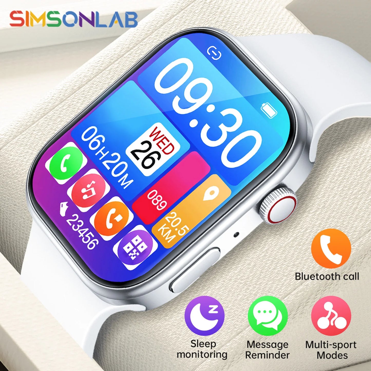 NEW Smartwatch 1.83"HD Screen Sleep&Health Monitoring Bluetooth Call Multi-Sport Modes Fashion Smart Watches for Women Men Gift